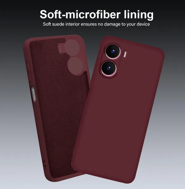 TRUEUPGRADE_Liquid_Silicone_Designed_Back_Case_Cover_for_Vivo_T2X_/_Y56_/_Y16_(4G)_|_Microfiber_Inside,_Full_Protection_|_Bumper_Back_Cover_Case_for_Vivo_T2X_/_Y56_/_Y16_(4G)_Wine