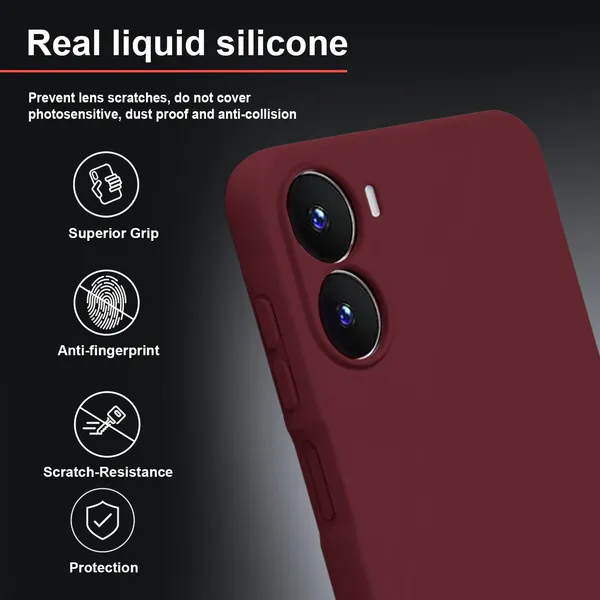 TRUEUPGRADE_Liquid_Silicone_Designed_Back_Case_Cover_for_Vivo_T2X_/_Y56_/_Y16_(4G)_|_Microfiber_Inside,_Full_Protection_|_Bumper_Back_Cover_Case_for_Vivo_T2X_/_Y56_/_Y16_(4G)_Wine