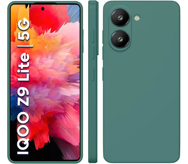 TRUEUPGRADE_Compatible_with_iQOO_Z9_Lite/Vivo_T3_Lite_5G/Vivo_Y18/Y18e/Y03/Y28s/Y37_Back_Cover_Case,_Liquid_Silicone_Cover,_Shockproof,_Slim_Phone_Cover,_Anti-Scratch_Soft_Microfiber_Lining_-_Green