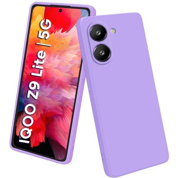 TRUEUPGRADE_Compatible_with_iQOO_Z9_Lite/Vivo_T3_Lite_5G/Vivo_Y18/Y18e/Y03/Y28s/Y37_Back_Cover_Case,_Liquid_Silicone_Cover,_Shockproof,_Slim_Phone_Cover,_Anti-Scratch_Soft_Microfiber_Lining_-_Purple