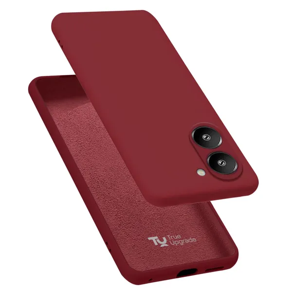 TRUEUPGRADE_Compatible_with_iQOO_Z9_Lite/Vivo_T3_Lite_5G/Vivo_Y18/Y18e/Y03/Y28s/Y37_Back_Cover_Case,_Liquid_Silicone_Cover,_Shockproof,_Slim_Phone_Cover,_Anti-Scratch_Soft_Microfiber_Lining_-_Wine