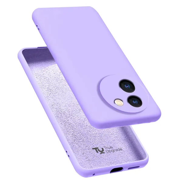 TRUEUPGRADE_Compatible_with_Vivo_T3X_(5G)_Back_Cover_Case,_Liquid_Silicone_Cover,_Full_Body_Protective_Cover,_Shockproof,_Slim_Phone_Cover,_Anti-Scratch_Soft_Microfiber_Lining_-_Purple