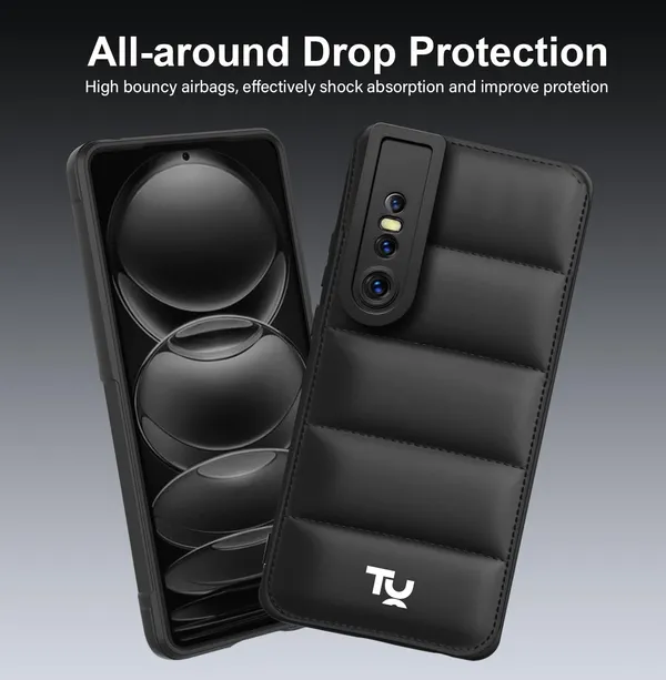 TRUEUPGRADE_Back_Case_Cover_for_Vivo_V15_Pro_|_Compatible_for_Vivo_V15_Pro_Back_Case_Cover_|_Puff_Case_with_Camera_Protection_|Black