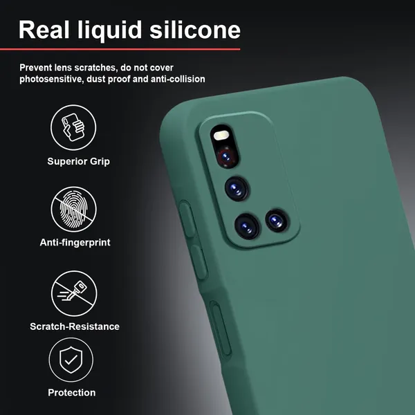 TRUEUPGRADE_Liquid_Silicone_Designed_Back_Case_Cover_for_Vivo_V19_5G_|_Microfiber_Inside,_Full_Protection_|_Bumper_Back_Cover_Case_for_Vivo_V19_5G_Green