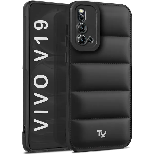 TRUEUPGRADE_Back_Case_Cover_for_Vivo_V19_5G_|_Compatible_for_Vivo_V19_5G_Back_Case_Cover_|_Puff_Case_with_Camera_Protection_|Black