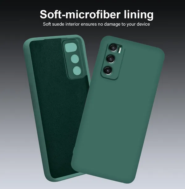 TRUEUPGRADE_Compatible_with_Vivo_V20_SE_Back_Cover_Case,_Liquid_Silicone_Cover,_Full_Body_Protective_Cover,_Shockproof,_Anti-Scratch_Soft_Microfiber_Lining_-_Green