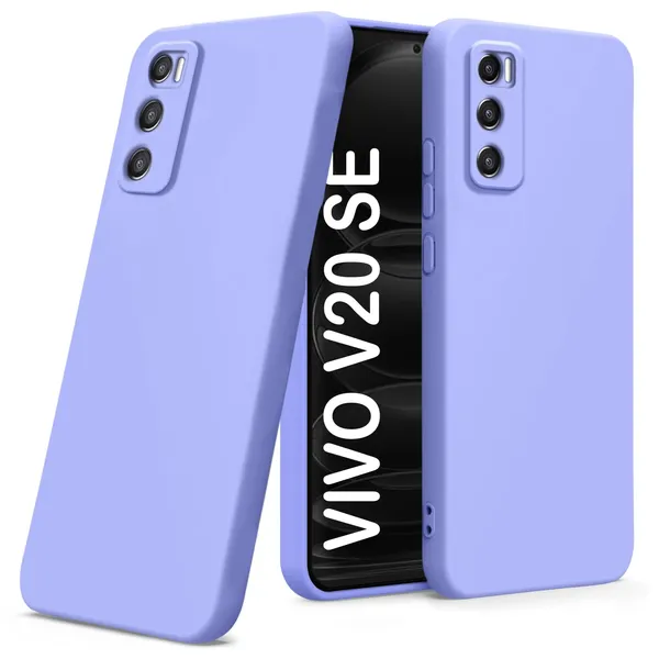 TRUEUPGRADE_Compatible_with_Vivo_V20_SE_Back_Cover_Case,_Liquid_Silicone_Cover,_Full_Body_Protective_Cover,_Shockproof,_Anti-Scratch_Soft_Microfiber_Lining_-_Purple