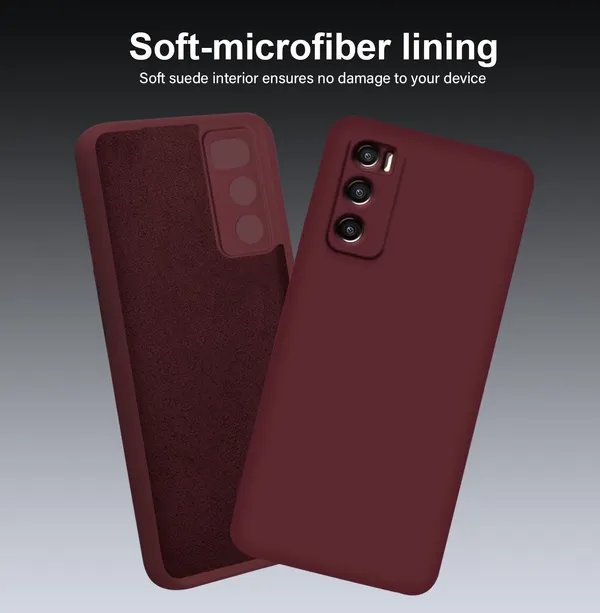 TRUEUPGRADE_Compatible_with_Vivo_V20_SE_Back_Cover_Case,_Liquid_Silicone_Cover,_Full_Body_Protective_Cover,_Shockproof,_Anti-Scratch_Soft_Microfiber_Lining_-_Wine