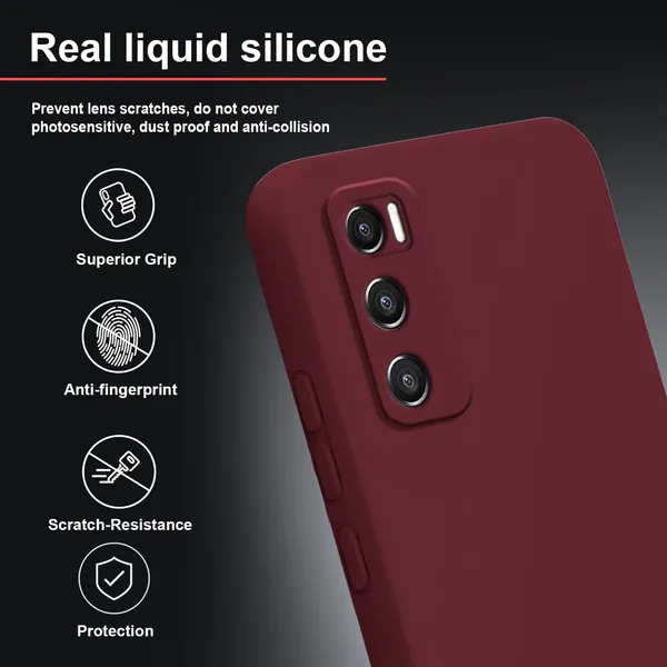 TRUEUPGRADE_Compatible_with_Vivo_V20_SE_Back_Cover_Case,_Liquid_Silicone_Cover,_Full_Body_Protective_Cover,_Shockproof,_Anti-Scratch_Soft_Microfiber_Lining_-_Wine
