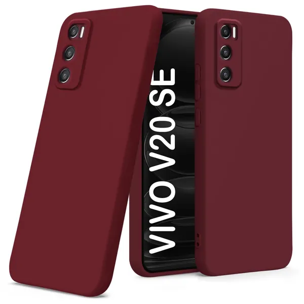 TRUEUPGRADE_Liquid_Silicone_Designed_Back_Case_Cover_for_Vivo_V20_Se|_Microfiber_Inside,_Full_Protection_|_Bumper_Back_Cover_Case_for_Vivo_V20_Se_Wine