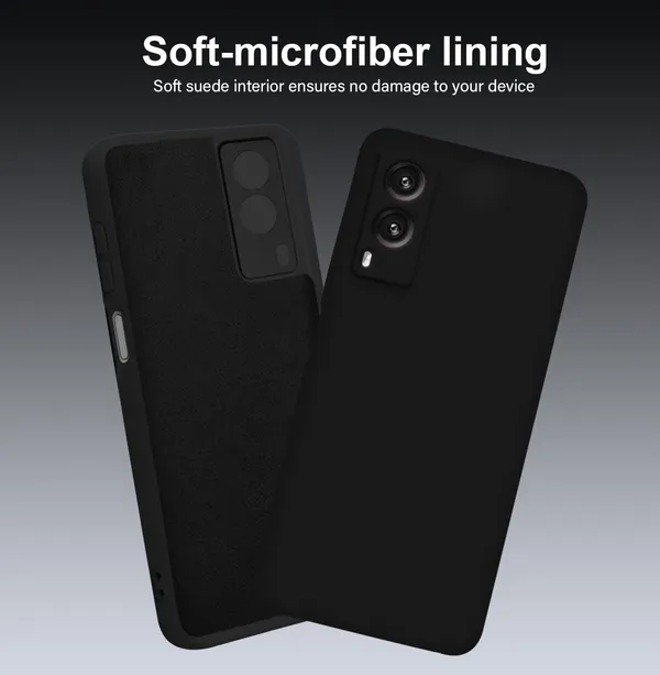 TRUEUPGRADE_Compatible_with_Vivo_V21e_5G_Back_Cover_Case,_Liquid_Silicone_Cover,_Full_Body_Protective_Cover,_Shockproof,_Anti-Scratch_Soft_Microfiber_Lining_-_Black