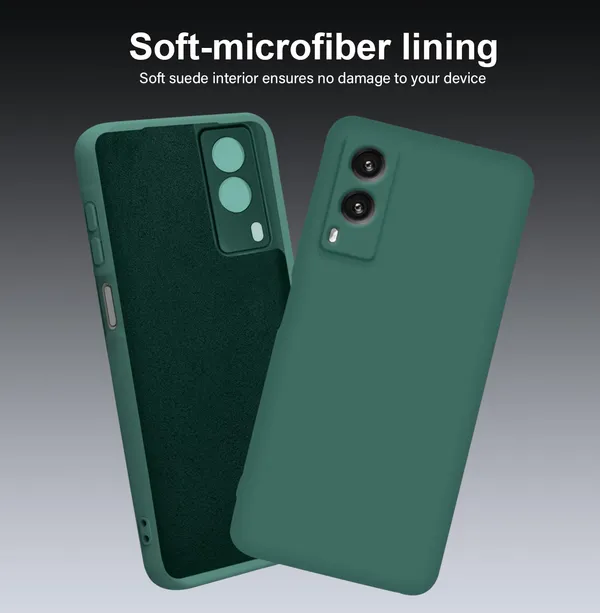 TRUEUPGRADE_Compatible_with_Vivo_V21e_5G_Back_Cover_Case,_Liquid_Silicone_Cover,_Full_Body_Protective_Cover,_Shockproof,_Anti-Scratch_Soft_Microfiber_Lining_-_Green