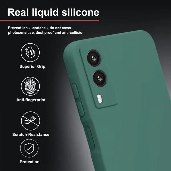 TRUEUPGRADE_Compatible_with_Vivo_V21e_5G_Back_Cover_Case,_Liquid_Silicone_Cover,_Full_Body_Protective_Cover,_Shockproof,_Anti-Scratch_Soft_Microfiber_Lining_-_Green