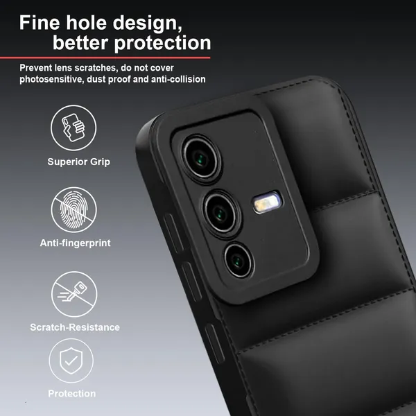 TRUEUPGRADE_Back_Case_Cover_for_Vivo_V23_5G_|_Compatible_for_Vivo_V23_5G_Back_Case_Cover_|_Puff_Case_with_Camera_Protection_|Black