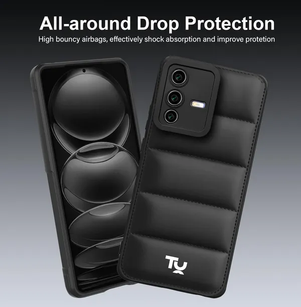 TRUEUPGRADE_Back_Case_Cover_for_Vivo_V23_5G_|_Compatible_for_Vivo_V23_5G_Back_Case_Cover_|_Puff_Case_with_Camera_Protection_|Black