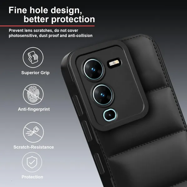 TRUEUPGRADE_Back_Case_Cover_for_Vivo_V25_Pro_5G_|_Compatible_for_Vivo_V25_Pro_5G_Back_Case_Cover_|_Puff_Case_with_Camera_Protection_|Black
