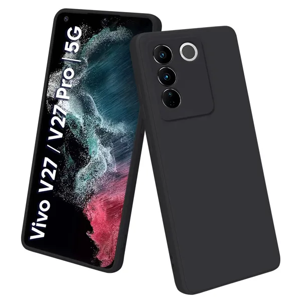 TRUEUPGRADE_Liquid_Silicone_Designed_Back_Case_Cover_for_Vivo_V27_/_V27_PRO_5G_|_Microfiber_Inside_|_Bumper_Back_Cover_Case_for_Vivo_V27_/_V27_PRO_5G_-_Black