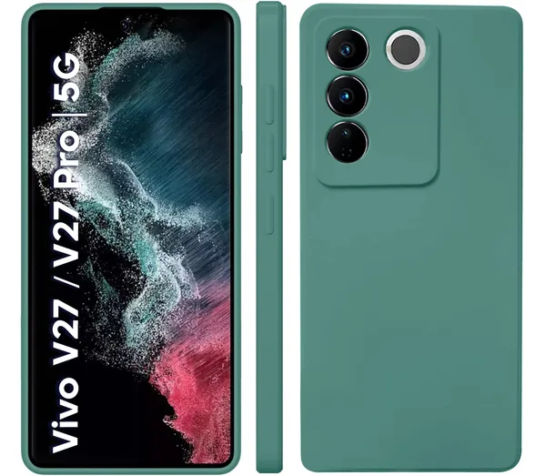 TRUEUPGRADE_Liquid_Silicone_Designed_Back_Case_Cover_for_Vivo_V27_/_V27_PRO_5G_|_Microfiber_Inside_|_Bumper_Back_Cover_Case_for_Vivo_V27_/_V27_PRO_5G_-_Green