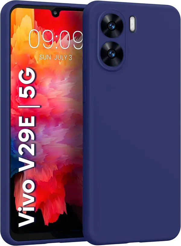 TRUEUPGRADE_Compatible_with_Vivo_V29e_5G_Back_Cover_Case,_Liquid_Silicone_Cover,_Full_Body_Protective_Cover,_Shockproof,_Slim_Phone_Cover,_Anti-Scratch_Soft_Microfiber_Lining_-_Blue