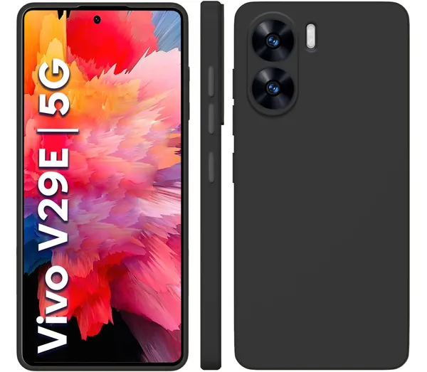 TRUEUPGRADE_Liquid_Silicone_Designed_Back_Case_Cover_for_Vivo_V29e_5G_|_Microfiber_Inside_|_Bumper_Back_Cover_Case_for_Vivo_V29e_5G_-_Black