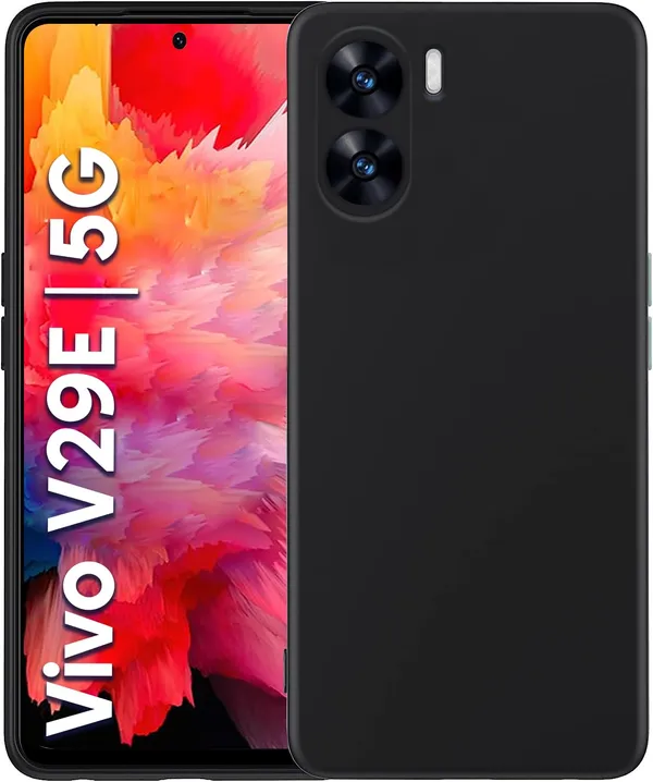 TRUEUPGRADE_Liquid_Silicone_Designed_Back_Case_Cover_for_Vivo_V29e_5G_|_Microfiber_Inside_|_Bumper_Back_Cover_Case_for_Vivo_V29e_5G_-_Black