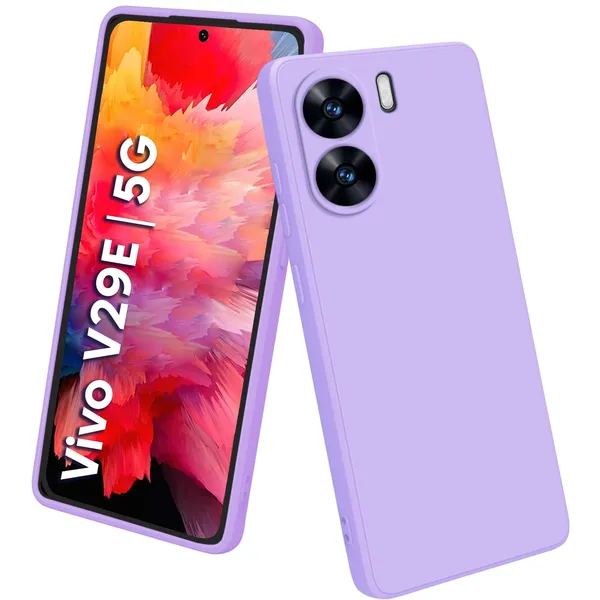 TRUEUPGRADE_Liquid_Silicone_Designed_Back_Case_Cover_for_Vivo_V29e_5G_|_Microfiber_Inside_|_Bumper_Back_Cover_Case_for_Vivo_V29e_5G_-_Light_Purple