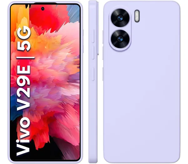 TRUEUPGRADE_Liquid_Silicone_Designed_Back_Case_Cover_for_Vivo_V29e_5G_|_Microfiber_Inside_|_Bumper_Back_Cover_Case_for_Vivo_V29e_5G_-_Light_Purple