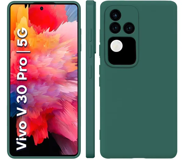 TRUEUPGRADE_Liquid_Silicone_Designed_Back_Case_Cover_for_Vivo_V30_/_V30_Pro_5G_|_Microfiber_Inside,_Full_Protection_|_Bumper_Back_Cover_Case_for_Vivo_V30_/_V30_Pro_5G_-_Green