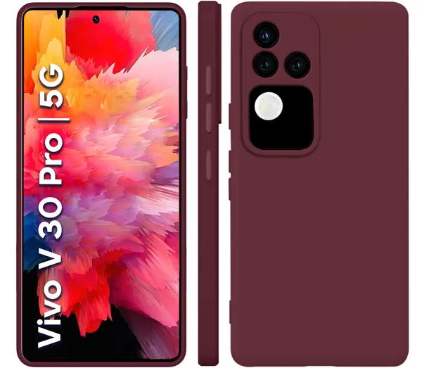 TRUEUPGRADE_Liquid_Silicone_Designed_Back_Case_Cover_for_Vivo_V30_/_V30_Pro_5G_|_Microfiber_Inside,_Full_Protection_|_Bumper_Back_Cover_Case_for_Vivo_V30_/_V30_Pro_5G_-_Wine
