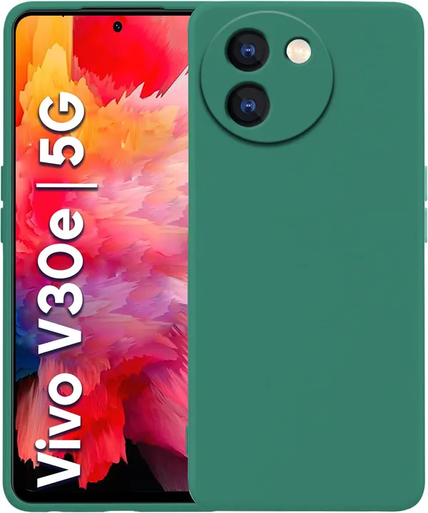TRUEUPGRADE_Liquid_Silicone_Designed_Back_Case_Cover_for_Vivo_V30e_5G_|_Microfiber_Inside,_Full_Protection_|_Bumper_Back_Cover_Case_for_Vivo_V30e_5G_-_Green