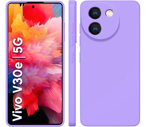 TRUEUPGRADE_Liquid_Silicone_Designed_Back_Case_Cover_for_Vivo_V30e_5G_|_Microfiber_Inside,_Full_Protection_|_Bumper_Back_Cover_Case_for_Vivo_V30e_5G_-_Light_Purple