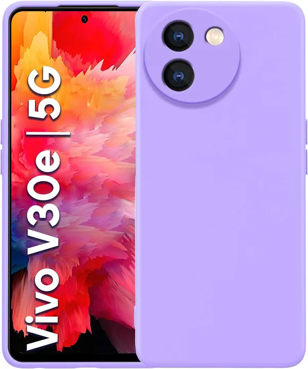 TRUEUPGRADE_Liquid_Silicone_Designed_Back_Case_Cover_for_Vivo_V30e_5G_|_Microfiber_Inside,_Full_Protection_|_Bumper_Back_Cover_Case_for_Vivo_V30e_5G_-_Light_Purple