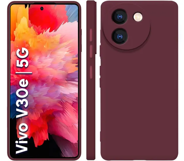 Vivo_V30E_5G_Wine_Silicone_Protective_Back_Case_Cover