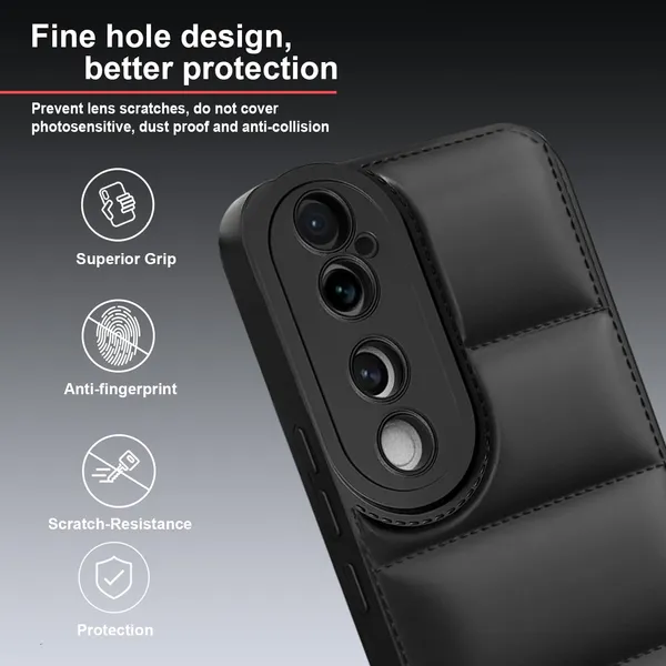 TRUEUPGRADE_Back_Case_Cover_for_Vivo_V40_/_V40_Pro_/_T3_Ultra_5G_|_Compatible_for_Vivo_V40_/_V40_Pro_/_T3_Ultra_5G_Back_Case_Cover_|_Puff_Case_with_Camera_Protection_|Black