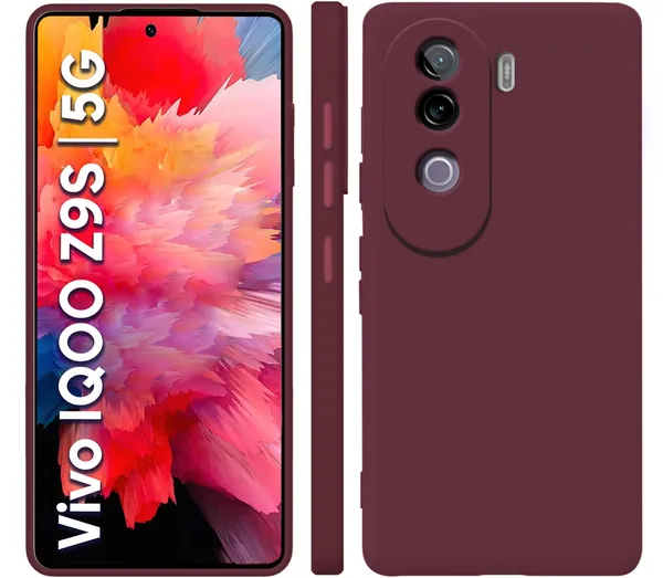 Iqoo_Z9S_5G_|_Vivo_V40E_5G_Wine_Silicone_Protective_Back_Case_Cover
