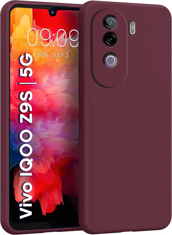 Iqoo_Z9S_5G_|_Vivo_V40E_5G_Wine_Silicone_Protective_Back_Case_Cover