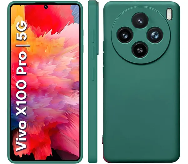 TRUEUPGRADE_Compatible_with_Vivo_X100_PRO_5G_Back_Cover_Case,_Liquid_Silicone_Cover,_Full_Body_Protective_Cover,_Shockproof,_Slim_Phone_Cover,_Anti-Scratch_Soft_Microfiber_Lining_-_Green