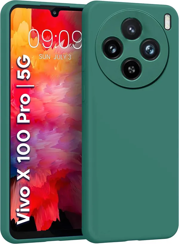 TRUEUPGRADE_Compatible_with_Vivo_X100_PRO_5G_Back_Cover_Case,_Liquid_Silicone_Cover,_Full_Body_Protective_Cover,_Shockproof,_Slim_Phone_Cover,_Anti-Scratch_Soft_Microfiber_Lining_-_Green