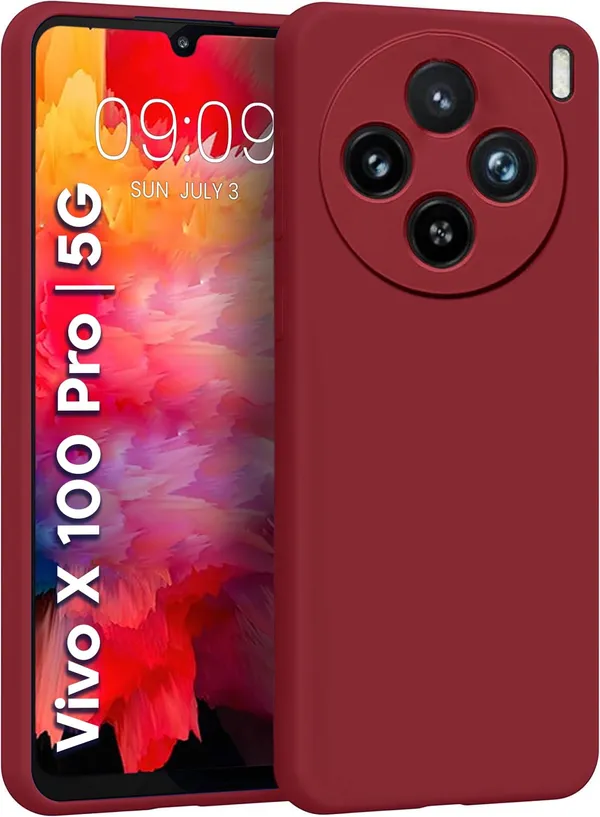 TRUEUPGRADE_Compatible_with_Vivo_X100_PRO_5G_Back_Cover_Case,_Liquid_Silicone_Cover,_Full_Body_Protective_Cover,_Shockproof,_Slim_Phone_Cover,_Anti-Scratch_Soft_Microfiber_Lining_-_Wine