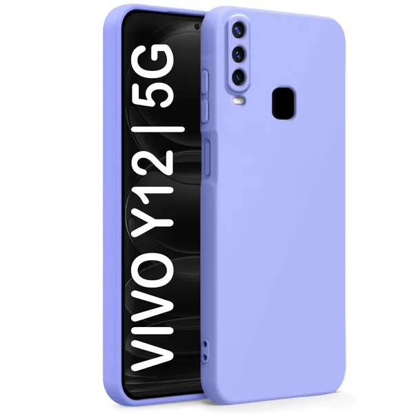 TRUEUPGRADE_Compatible_with_Vivo_Y12_/_Y15_/_Y17_/_U10_Back_Cover_Case,_Liquid_Silicone_Cover,_Full_Body_Protective_Cover,_Shockproof,_Anti-Scratch_Soft_Microfiber_Lining_-_Purple