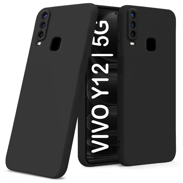 TRUEUPGRADE_Liquid_Silicone_Designed_Back_Case_Cover_for_Vivo_Y12_/_Y15_/_Y17_/_U10_|_Microfiber_Inside,_Full_Protection_|_Bumper_Back_Cover_Case_for_Vivo_Y12_/_Y15_/_Y17_/_U10_Black