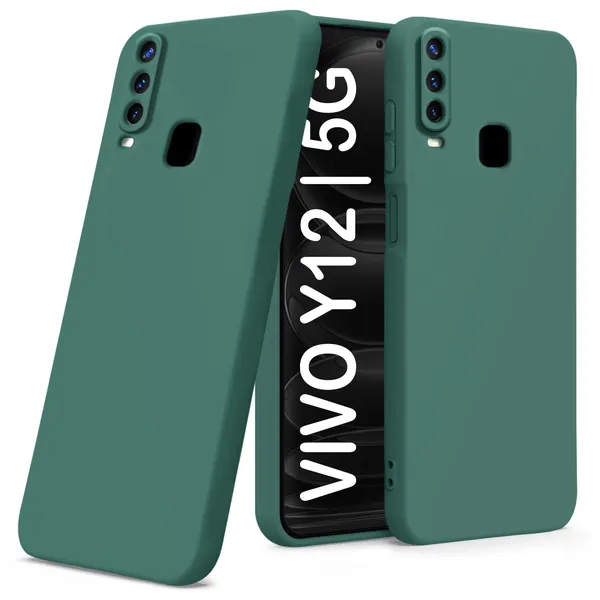 TRUEUPGRADE_Liquid_Silicone_Designed_Back_Case_Cover_for_Vivo_Y12_/_Y15_/_Y17_/_U10_|_Microfiber_Inside,_Full_Protection_|_Bumper_Back_Cover_Case_for_Vivo_Y12_/_Y15_/_Y17_/_U10_Green