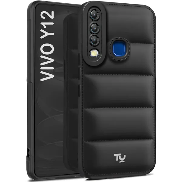 TRUEUPGRADE_Back_Case_Cover_for_Vivo_Y12_/_Y15_/_Y17_/_U10_|_Compatible_for_Vivo_Y12_/_Y15_/_Y17_/_U10_Back_Case_Cover_|_Puff_Case_with_Camera_Protection_|Black