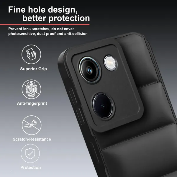 TRUEUPGRADE_Back_Case_Cover_for_Vivo_Y200_Pro_5G_/_Y300_Plus_5G_|_Compatible_for_Vivo_Y200_Pro_5G_/_Y300_Plus_5G_Back_Case_Cover_|_Puff_Case_with_Camera_Protection_|Black