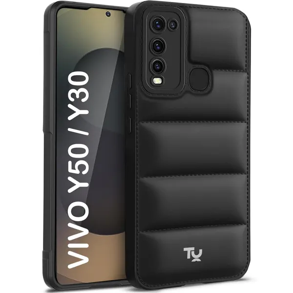 TRUEUPGRADE_Back_Case_Cover_for_Vivo_Y30_/_Vivo_Y50_|_Compatible_for_Vivo_Y30_/_Vivo_Y50_Back_Case_Cover_|_Puff_Case_with_Camera_Protection_|Black