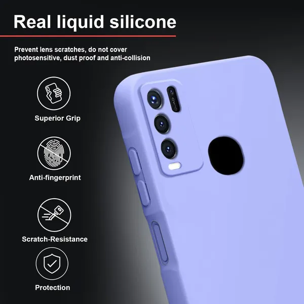 TRUEUPGRADE_Compatible_with_Vivo_Y50_Back_Cover_Case,_Liquid_Silicone_Cover,_Full_Body_Protective_Cover,_Shockproof,_Anti-Scratch_Soft_Microfiber_Lining_-_Purple