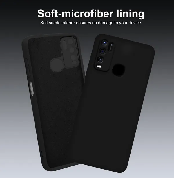 TRUEUPGRADE_Liquid_Silicone_Designed_Back_Case_Cover_for_Vivo_Y50_|_Microfiber_Inside,_Full_Protection_|_Bumper_Back_Cover_Case_for_Vivo_Y50_Black