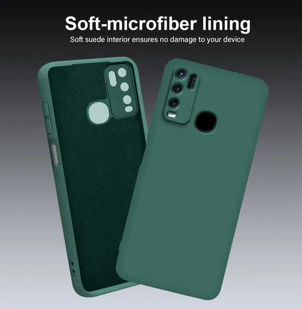TRUEUPGRADE_Liquid_Silicone_Designed_Back_Case_Cover_for_Vivo_Y50_|_Microfiber_Inside,_Full_Protection_|_Bumper_Back_Cover_Case_for_Vivo_Y50_Green