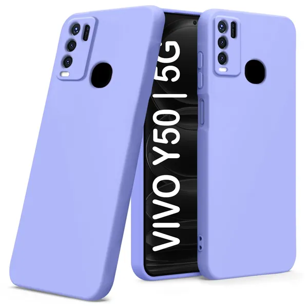 TRUEUPGRADE_Liquid_Silicone_Designed_Back_Case_Cover_for_Vivo_Y50_|_Microfiber_Inside,_Full_Protection_|_Bumper_Back_Cover_Case_for_Vivo_Y50_Purple