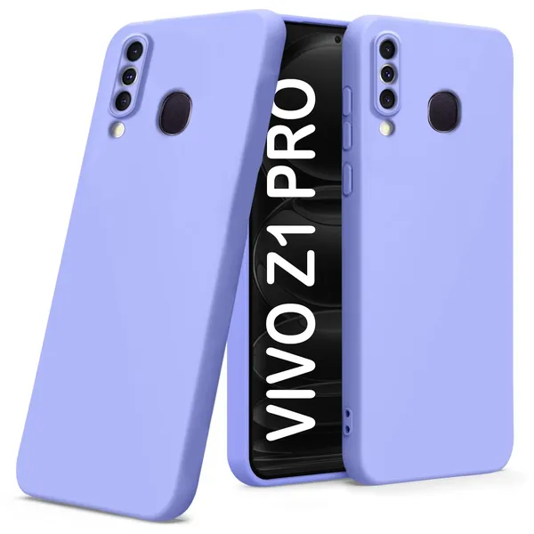 TRUEUPGRADE_Compatible_with_Vivo_Z1_Pro_Back_Cover_Case,_Liquid_Silicone_Cover,_Full_Body_Protective_Cover,_Shockproof,_Anti-Scratch_Soft_Microfiber_Lining_-_Purple